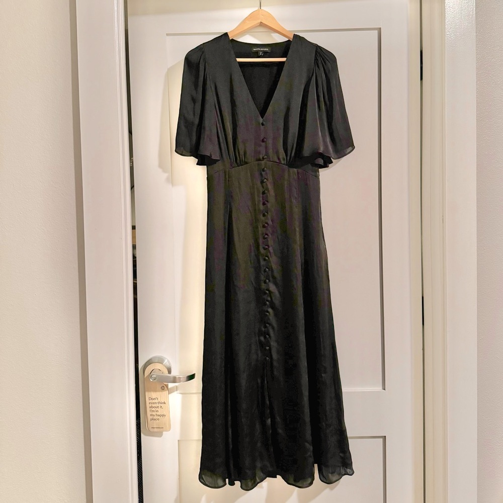 Banana Republic Black Satin Maxi Dress 8​